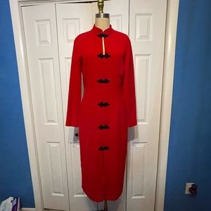QIPAO INSPIRED MAXI DRESS / TOGGLE DRESS